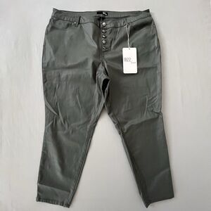 1822 Denim Jeans Women Size 24W High Rise Skinny Pants Coated Stretch Basil NEW